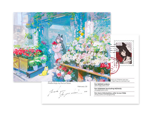 Bonus postcard included with Idyllic